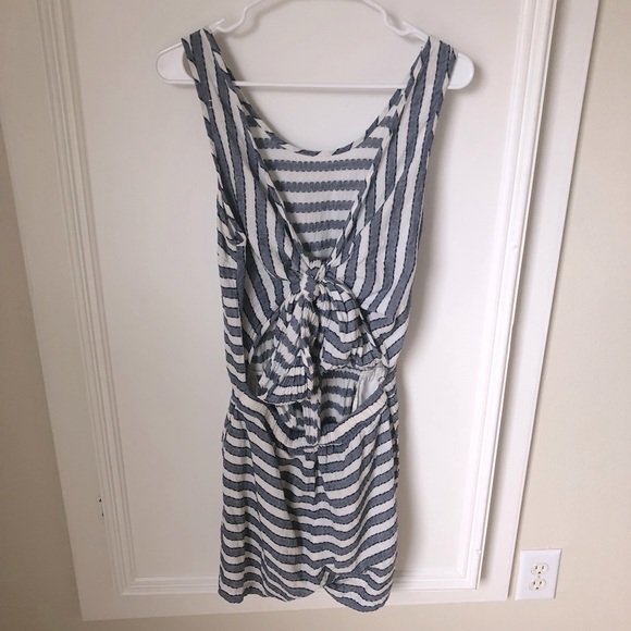 Madewell Blue White Striped Romper Medium M Beach Summer Spring - Picture 4 of 15